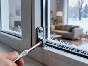 Nowoczesny dom z zamontowanymi aluminiowymi roletami zewnętrznymi w świetle zachodzącego słońca.